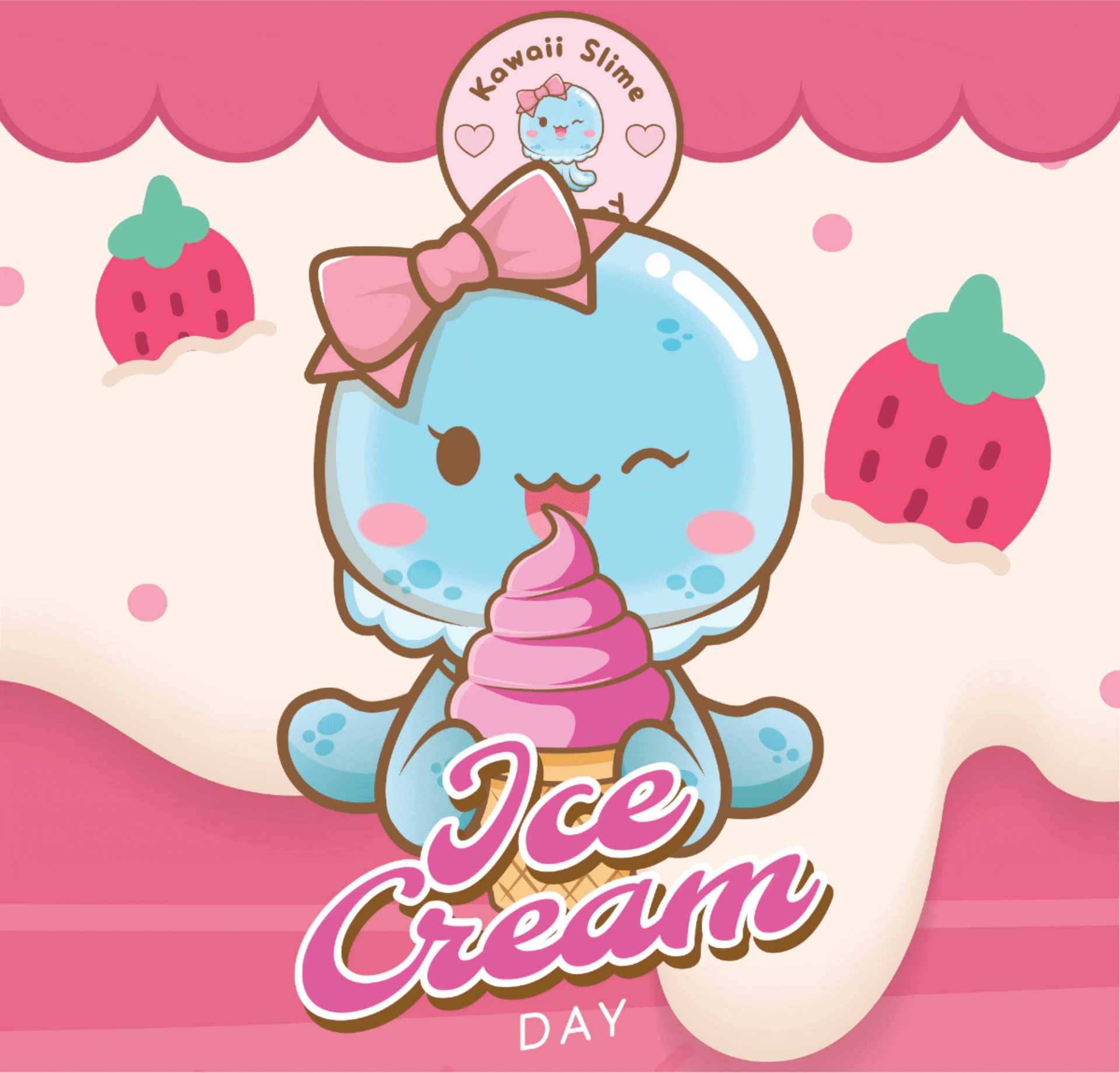 🍦 Heyyy Friend did you know its National Ice Cream Day? Kawaii Slime