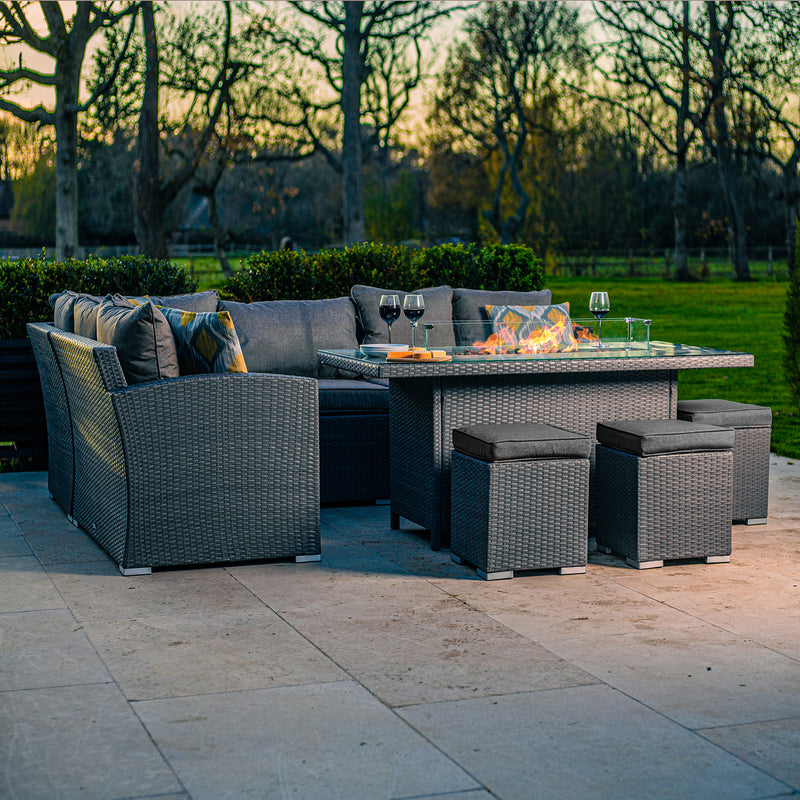 Bracken outdoors dakota square corner casual deals dining gas fire pit garden furniture set